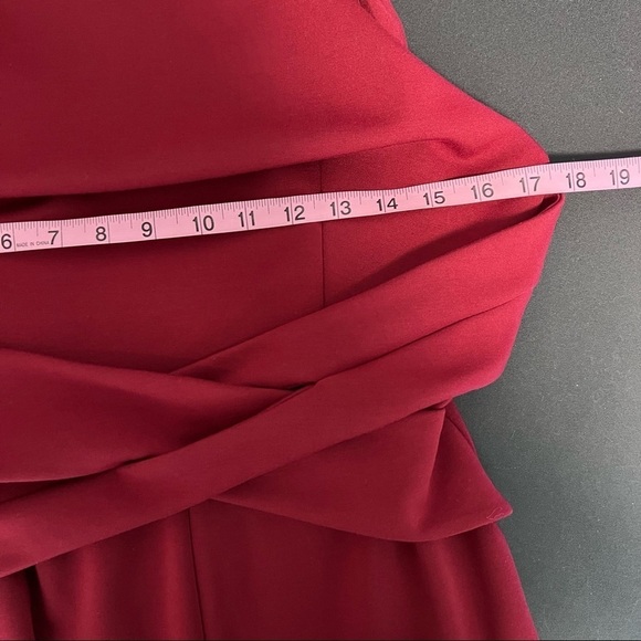 Lulus Dress Women Medium Elin slit midi Red Sleeveless Cross Over Backless b3 - Picture 10 of 11
